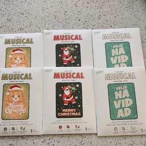 Musical Holiday Greeting Cards - Red, Green, White